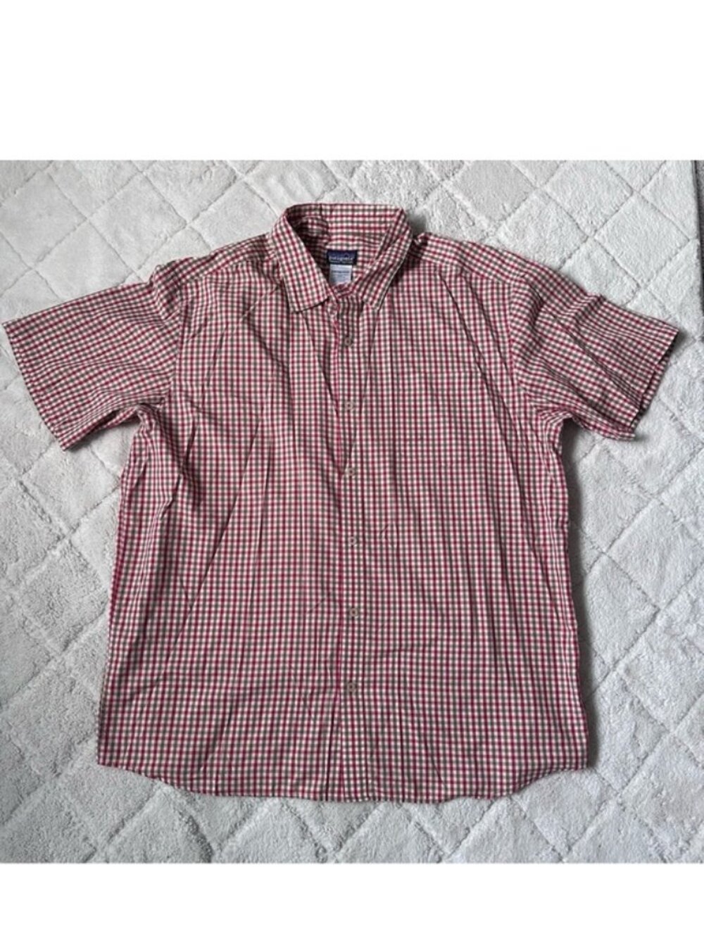 Patagonia | Vintage Red and Green Plaid Front Button Shirt | Size Extra Large